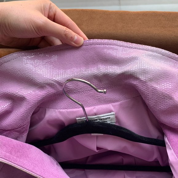 ST JOHNS SPORT MARIE GRAY WOMENS LILAC PURPLE EMBOSSED LEATHER SUEDE JACKET SZ S - Picture 14 of 16